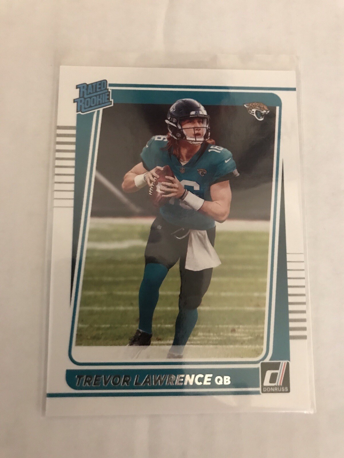 2021 Donruss Trevor Lawrence Aqueous Test rookie card #252 Jacksonville Jaguars