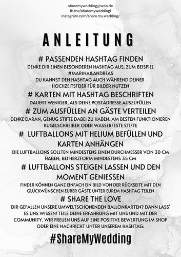 #ShareMyWedding Luftballonkarten Ballonflugkarten Ballonkarten für Social Media - Bild 2 von 4