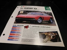 1964-1974 Iso Grifo Spec Sheet Brochure Photo Poster 65 66 67 68 69 70 71 72 73