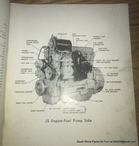 CUMMINS JS DIESEL ENGINE PARTS MANUAL 1954 6229-D - Imagen 2 de 2