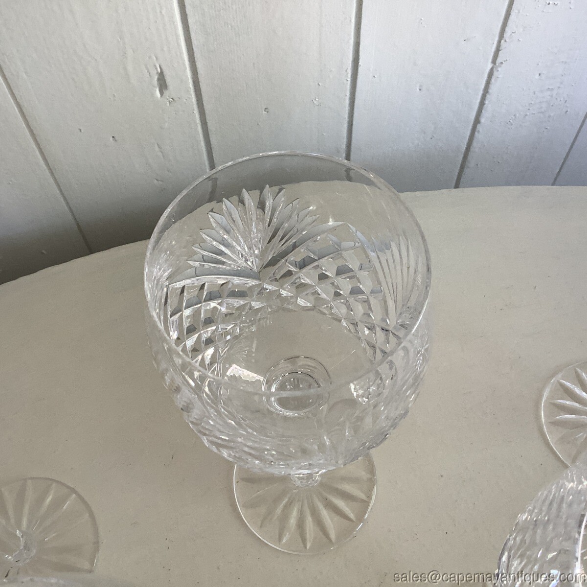 6 Shannon by Tipperary Wine Water Goblets Stemware Stems Claret Irish Hand Cut