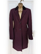 Jack Wills Women's Purple Maroon & Black Chepmel Coat, Size 10 - Bnwt