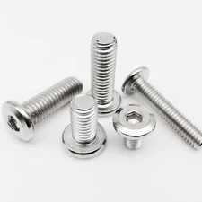 M2-M8 SUS304 Large Flat Hex Socket Head Furniture Bed Connector Rivet Screw Bolt
