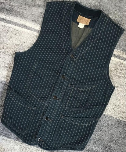RRL STRIPED EMBROIDERED WESTERN VEST