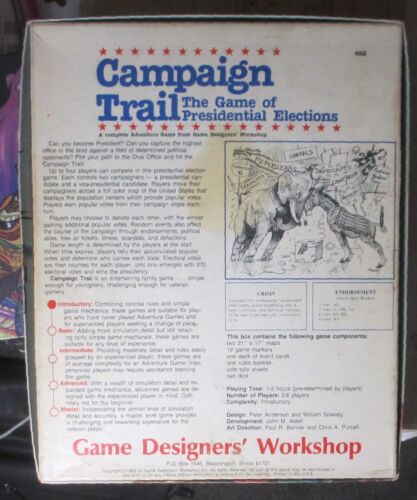 CAMPAIGN TRAIL - **Piezas** - 1983 JUEGO DE MESA TALLER DISEÑADORES DE JUEGOS - Imagen 2 de 6