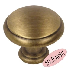 *10 Pack* Cosmas Cabinet Hardware Brushed Antique Brass Cabinet Knob #5422BAB