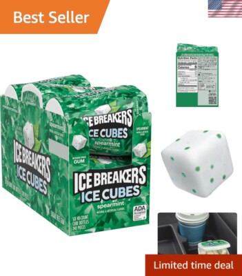 Sugar-Free Spearmint Chewing Gum - Perfect for Sharing at 6 Pack, 240 Pieces