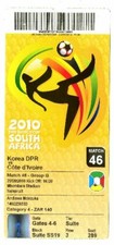 Ticket WC 2010 #46 North Korea - Ivory Coast
