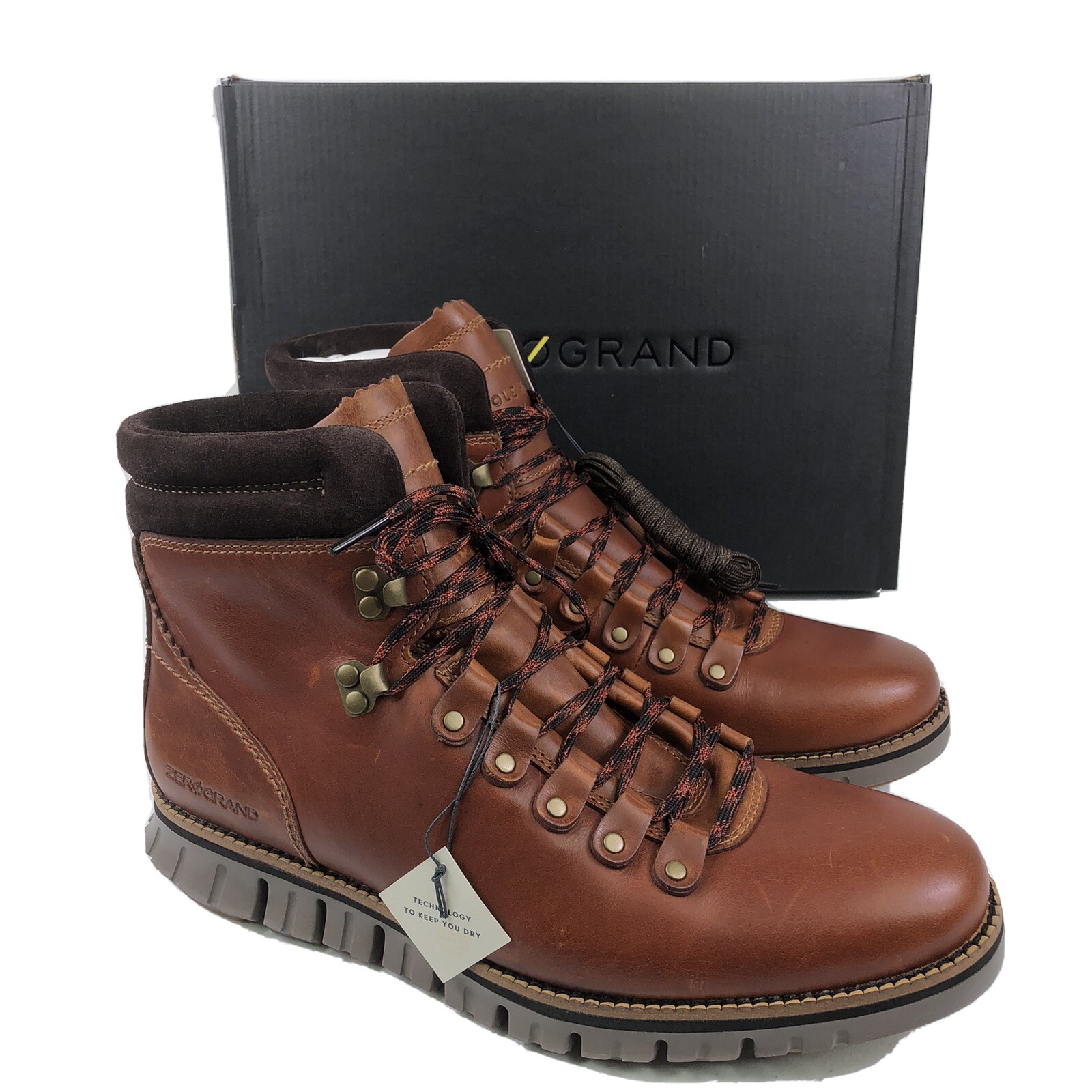 COLE HAAN Men's ZEROGRAND Hiker Boot British Tan Leather C30405 7