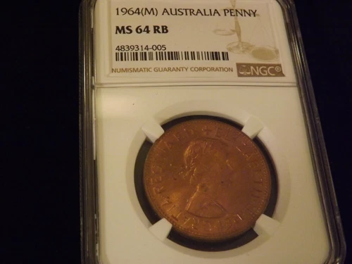 1964  M   Penny   Australia  NGC MS 64 RB