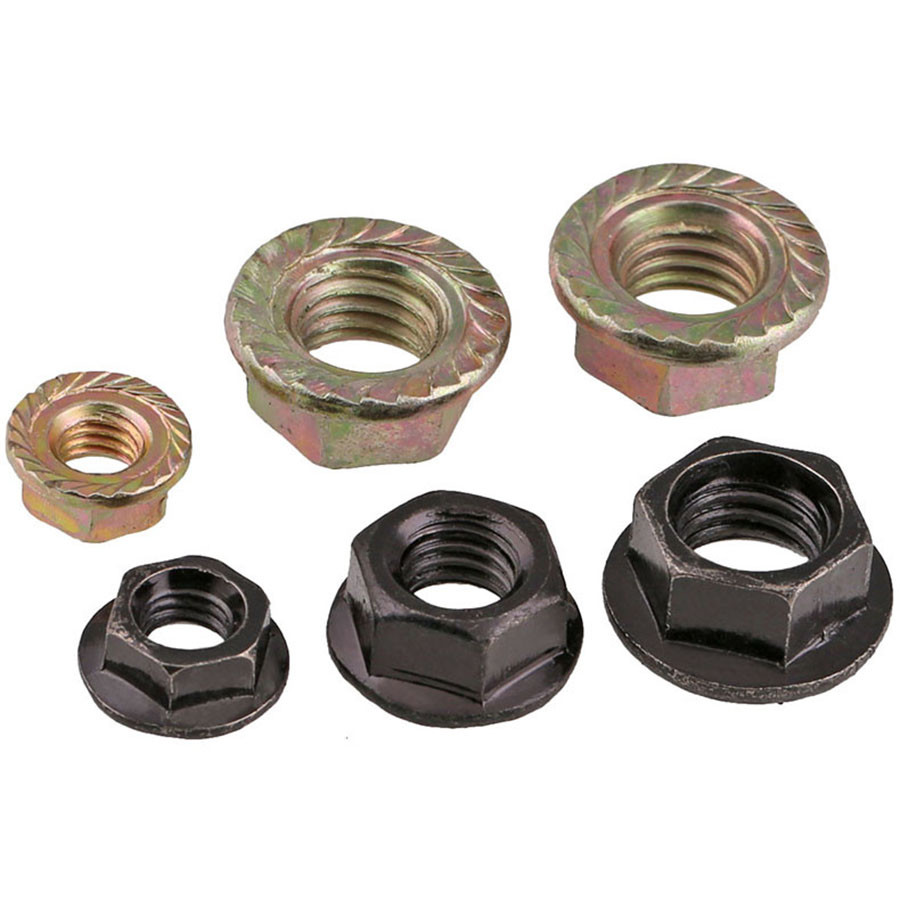 Dado Flangiato Esagonale, Dado Dentato, Dado, M3 M4 M5 M6 M8 M10 M12 Controdado Antiscivolo-M10 Zinco Nero 10 Grani - Foto 5