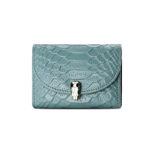 🔥LO ÚLTIMO🔥Cartera para mujer de cuero genuino para tarjeta de crédito titular de identificación textura pitón - Imagen 12 de 19