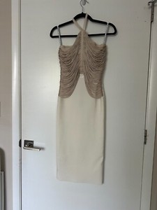 slim fit dress slacks The Metallic Mischa Dress