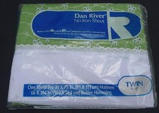 Vtg Twin Flat Green Paisley Sheet by Dan River NEW Fortrel No Iron
