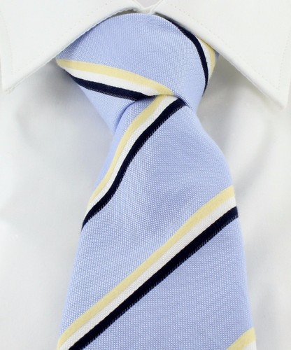 Bright Stripe Silk Cotton Blend Tie - Picture 4 of 18