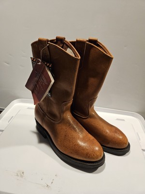 Red Wing Brown Leather Pecos Western Boots Men's Size 6.5E Pull On Made in USA