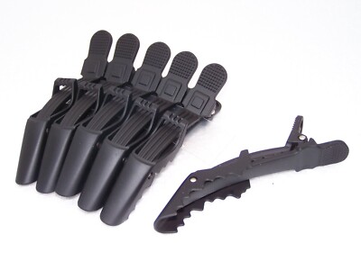 Haarschneideklammern Abteilklammern efalock Shark-Clips schwarz  6-er Pack NEU
