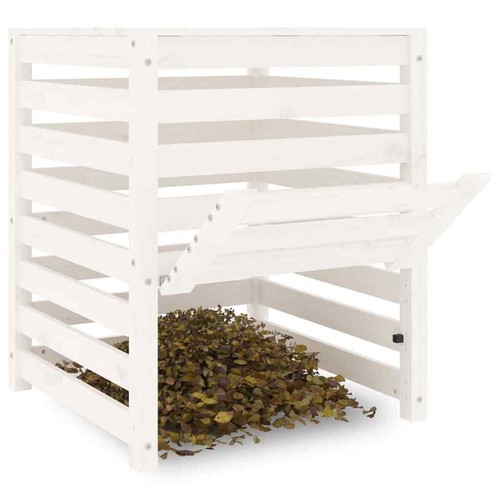 NNEVL Composter White 63.5x63.5x77.5 cm Solid Wood Pine - Picture 4 of 10
