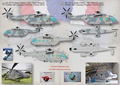 SA.321 Super Frelon Helicopter Part-2 1/72 Scale Decals Kit Print Scale 72-314 - Imagen 7 de 12