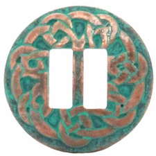 Pictish Knot Celtic Slotted Concho Copper Patina Plated 1-1/2" 20716-90 