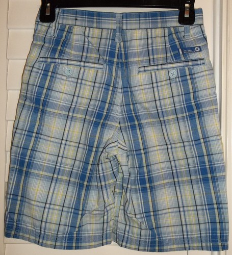 South Pole Shorts Boys 7x Blue White Plaid Pockets - Picture 2 of 4