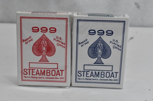 Mazo de cartas de juego Steamboat 999 dorado 2 mazos USPCC rojo y azul limitado/100 - Imagen 2 de 11
