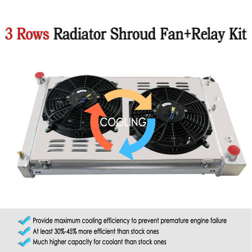3 Row Radiator Shroud Fan Relay Fit 78-87 Chevy Monte Carlo SS 1970-1981 Camaro - Picture 6 of 22