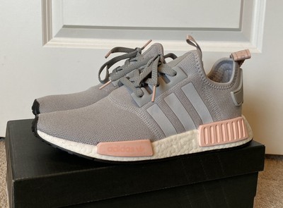 adidas nmd r1 heather grey raw pink