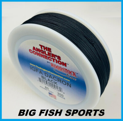 WOODSTOCK BRAIDED DACRON Fishing Line Black Color 80lb-300yd NEW