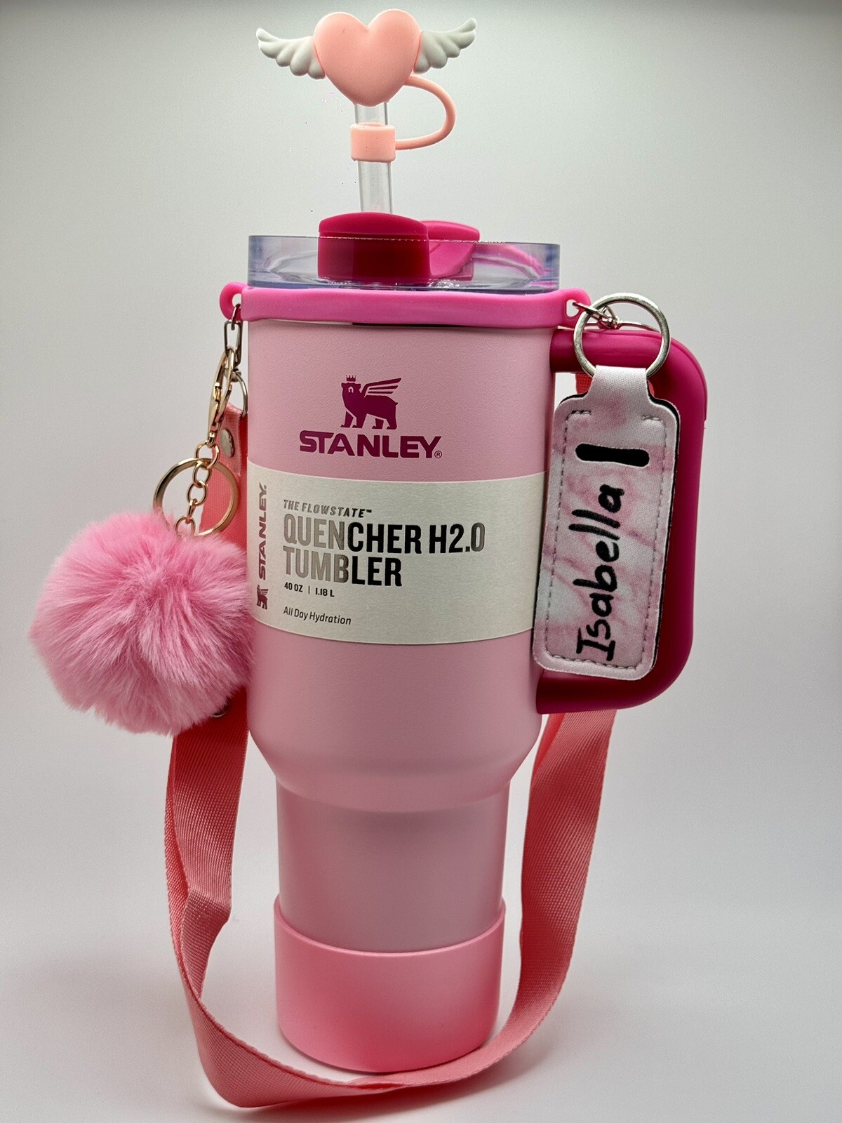 COMBO !! Stanley 40oz Flamingo Pink Tumbler  Includes all Accessories
