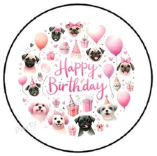 HAPPY BIRTHDAY DOG ENVELOPE SEALS LABELS STICKERS PARTY FAVORS