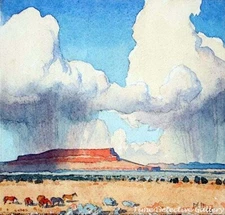 "Clouds and Mesa" by Maynard Dixon - American West Art Print
