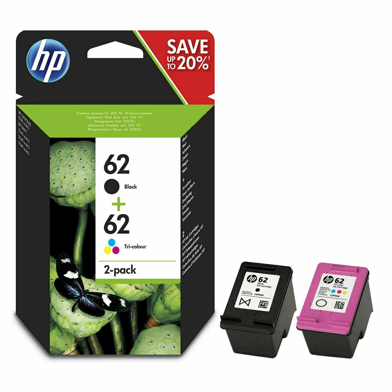 Genuine HP 62 / 62XL Black & Colour Ink Cartridge Combo Packs Lot | eBay UK