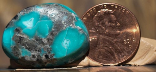 Campitos Blue Ice Turquoise with pyrite inclusions Cabochon e - Picture 4 of 5