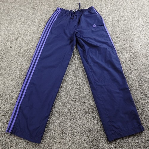 VTG Adidas Pants Mens S Blue Drawstring Track Windbreaker Jogger Sweatpants Y2K