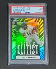 2022 DONRUSS ELITE KENNETH WALKER III ROOKIE ELITIST INSERT #RE8 RC PSA 9 POP 3