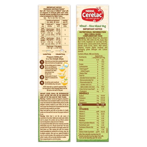 Nestlé CERELAC Fortified Baby Cereal with Iron & Protein 10 to 24 Months, 300 gm - Picture 5 of 32