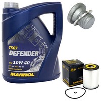 MotoröL Set 10W-40 5 Liter + ÖLfilter SH 4045 L + Schraube FüR Mercedes E-Klasse