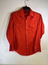 Vintage 60 70s Jason By Fantasia Pearl Snap Western Shirt USA Made Mens M Red