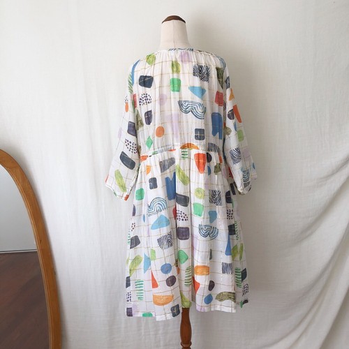 Gorman x Julia Flanagan Dress Size 12 Dot Com Smock Oversized Cotton Colourful - Picture 8 of 10