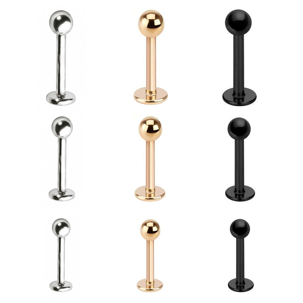 Plain Surgical Steel Labret Monroe Tragus Ear Piercing Lip Bar