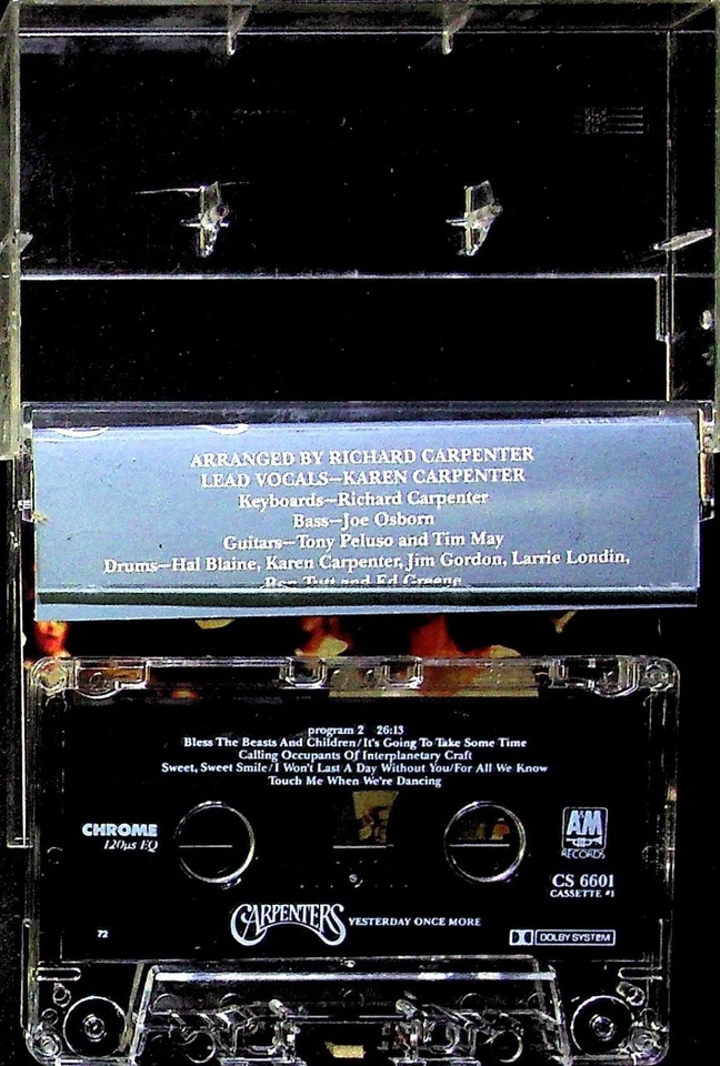 VINTAGE CARPENTERS "YESTERDAY ONCE MORE" CASSETTE TAPE - Image 3 of 3