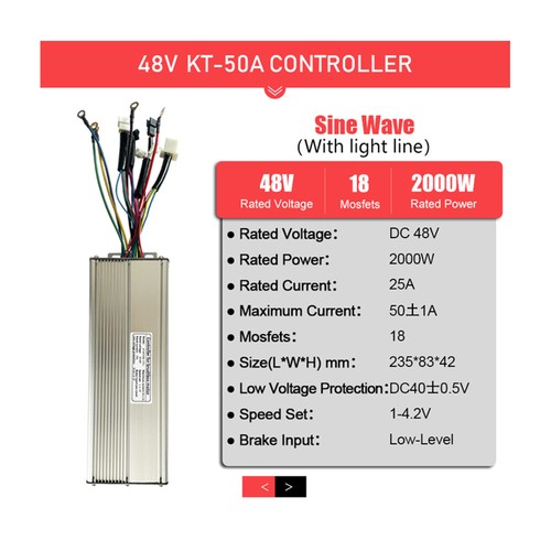 Electric Ebike 48V/60V/72V/90V KT 50A Controller +KT LCD3 Display/Throttle - Picture 18 of 21