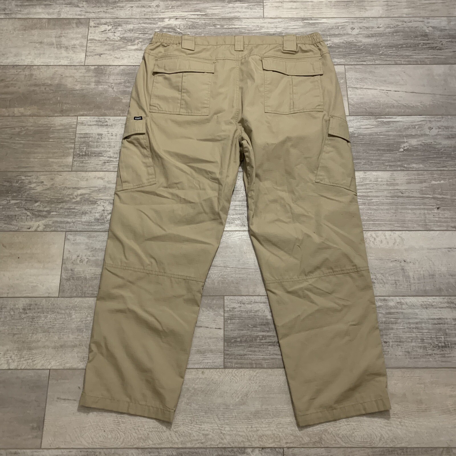 CQR Mens 42x32 Tactical Pants Water Repellent Ripstop Cargo Pockets Tan