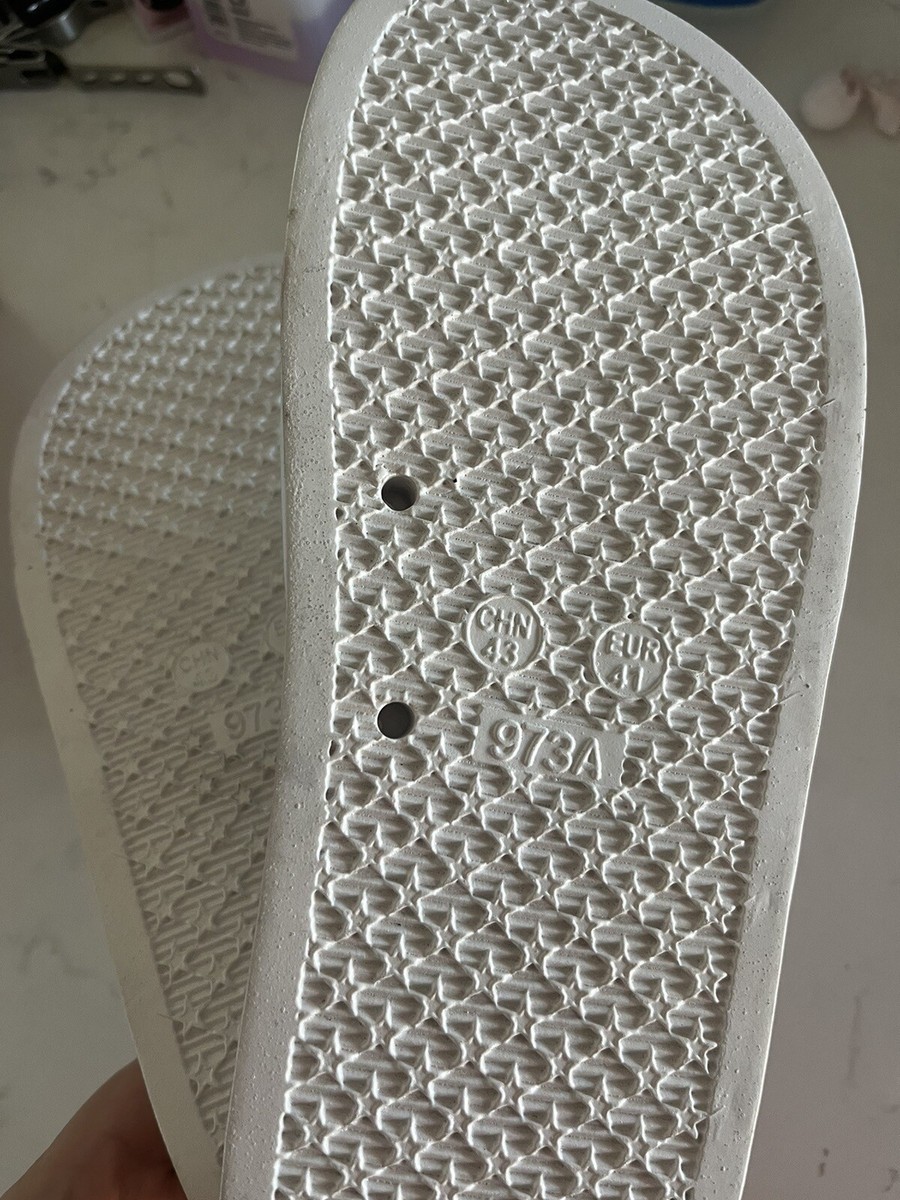 NWOB ROBERTO CAVALLI Logo Slides Sandals Flats White Fits  display picture 2