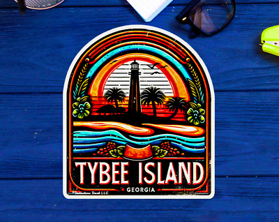 Tybee Island Georgia Lighthouse GA Sticker 2.9'' X 3.25''