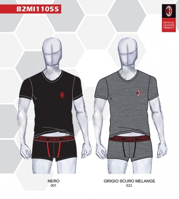 Completo Intimo UNDERWEAR UOMO ufficiale AC MILAN BOXER+T-SHIRT Rebic  Ibrahimovi | eBay