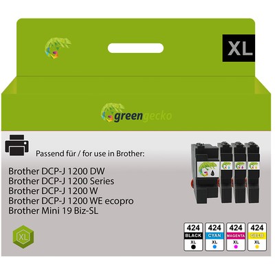 Patrone ersetzt Brother LC424 XL für DCP-J 1200 DW W WE ecopro, Mini 19 Biz-SL