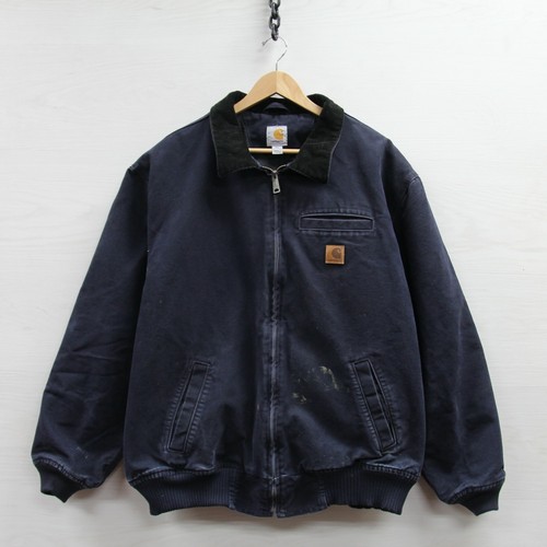 Carhartt Canvas Bomber Work Jacket Size 2XL Navy B