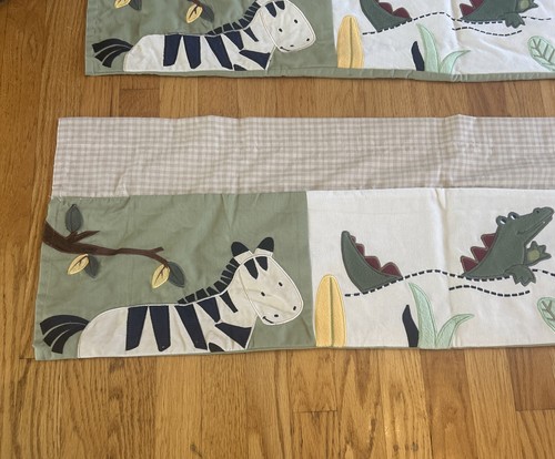 Kidsline Zanzibar Nursery Jungle Safari Animal Window Valance Set Of 2 - Picture 2 of 4